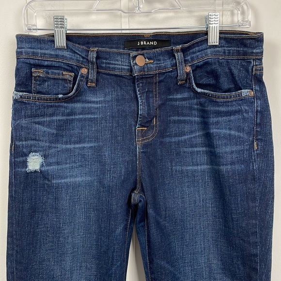 J Brand Mid Rise Rails Straight Leg Jean Women's 30 Ankle Distressed Norfolk - Picture 4 of 16